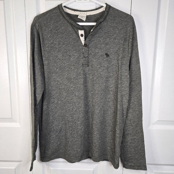 Abercrombie & Fitch Other - Abercrombie & Fitch Muscle Long Sleeve Heather Green Henley Shirt Mens Medium